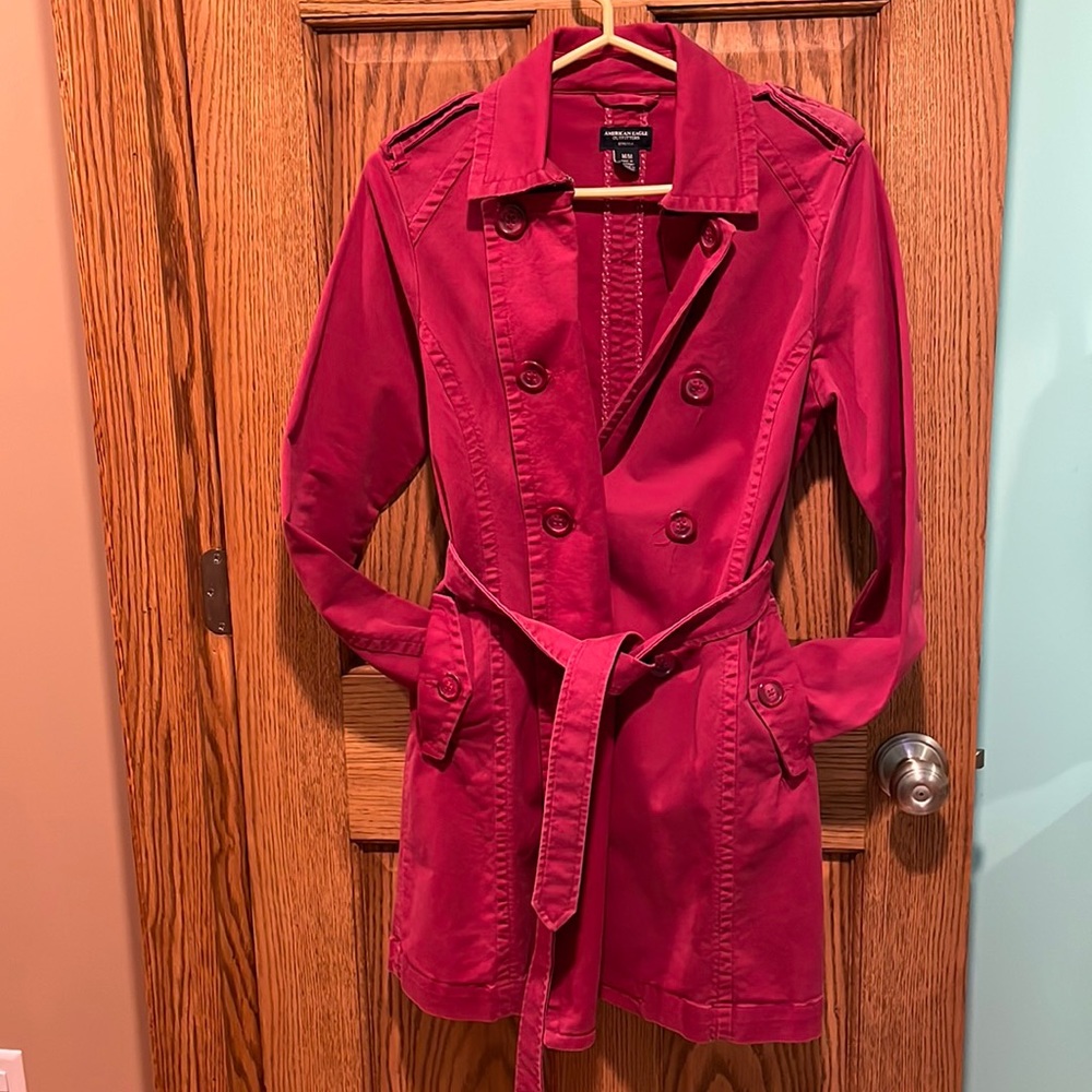 American Eagle outfitters pink trench coat